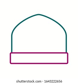 Unique Knitted Cap Vector Line Icon