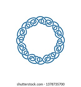 Unique Knot Infinity Border Logo Design Template for business health company decoration with modern high end look