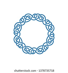 Unique Knot Infinity Border Logo Design Template for business health company decoration with modern high end look
