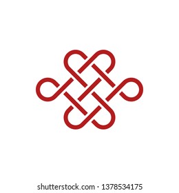 Unique Knot Infinity Icon Logo Design Template for business health company decoration with modern high end look