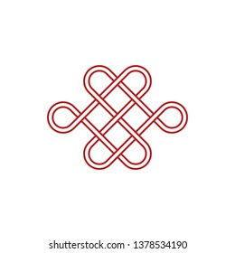 Unique Knot Infinity Icon Logo Design Template for business health company decoration with modern high end look