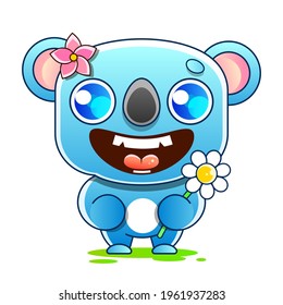 Unique Koala Logo Mascot Character Template Vector illustration. Fun holiday poster.