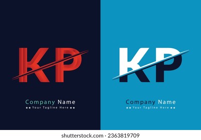 Unique KP letter logo Icon vector template.