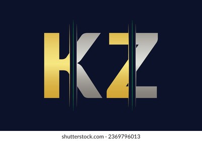 Logo único de la letra KZ Plantilla vectorial de iconos.