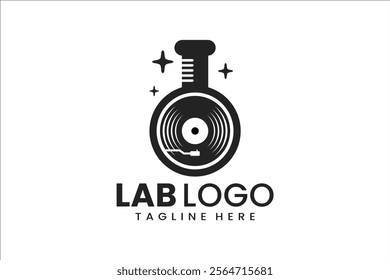 Unique lab and karaoke logo, ideal for music studios, karaoke bars, and creative branding