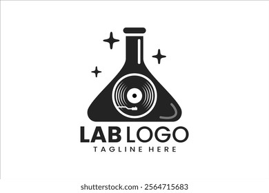 Unique lab and karaoke logo, ideal for music studios, karaoke bars, and creative branding