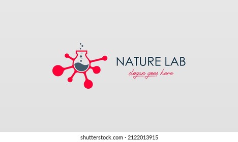 Unique Laboratory Bottle Logo Design Concept With Dual Meanings In Flat Colors