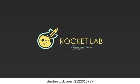 Unique Laboratory Bottle Logo Design Concept with Dual Meanings in Flat Colors