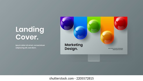 Einzigartiges Layout für das Vektordesign auf der Landungsseite. Premium-Display-Mockup-Präsentation Illustration.