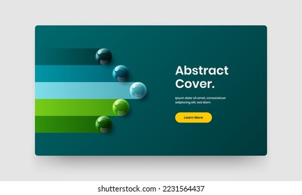 Concepto único de diseño vectorial de la página de aterrizaje. Diseño de informes anuales sobre esferas realistas y limpias.