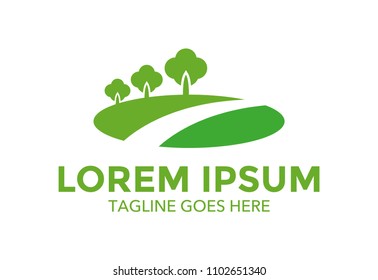 unique landscape logo vector design