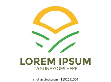 unique landscape logo vector design