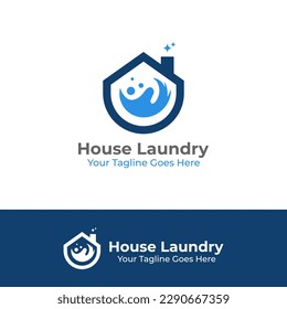Unique Laundry House vector graphic logo design