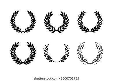 Unique Laurel Wreaths Element Vector Set for Web Design
