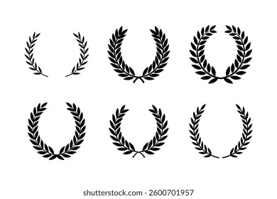 Unique Laurel Wreaths Element Vector Set for Web Design
