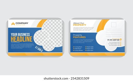 Unique layout Creative style house sale business postcard or EDDM template
