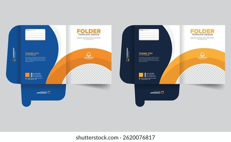 Unique layout file folder design, Presentation folder template design, office document file folder, cover for catalog, brochures
