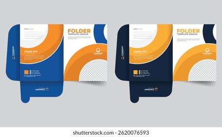 Unique layout office document file folder, Presentation folder template design, file folder design, cover for catalog, brochures
