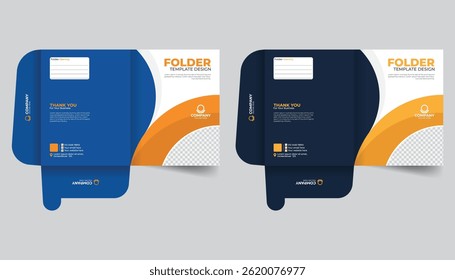 Unique layout Presentation folder template design, Annual report cover, office document file folder, cover for catalog, brochures