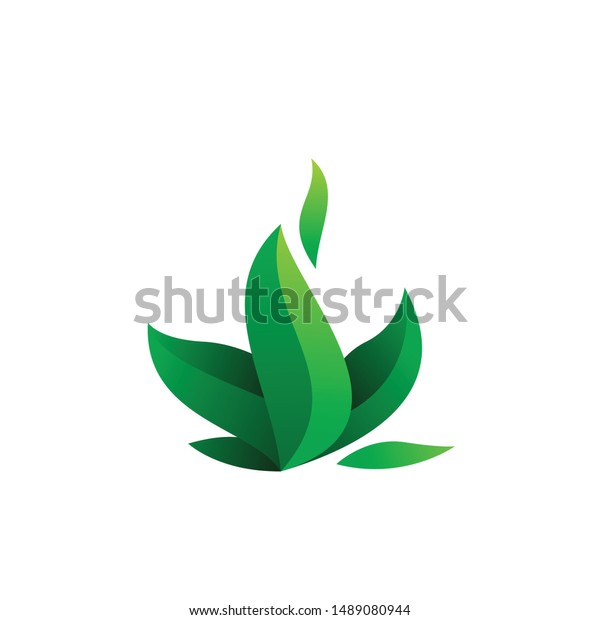 Download Unique Leaf Logo Icon Modern Design Stock Vector (Royalty Free) 1489080944