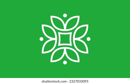 Diseño único de logotipo de ornamento de hoja