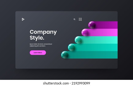 Unique leaflet design vector template. Abstract 3D balls company cover layout.