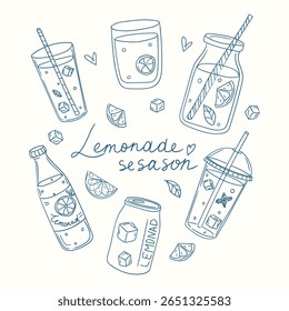 Ilustrações exclusivas de limonada para refresco de verão e diversão em reuniões ao ar livre