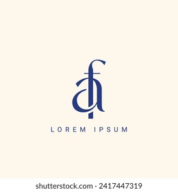 Unique letter AF logo company and icon business shaped butterfly. Vector illustration