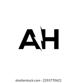 unique Letter AH with Bolt symbol logo concept vector