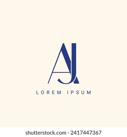 Unique letter AJ logo company and icon business shaped butterfly. Vector illustration