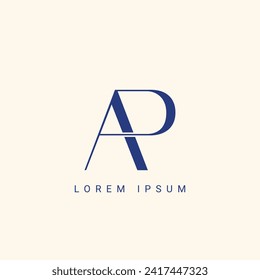 Unique letter AP logo company and icon business shaped butterfly. Vector illustration