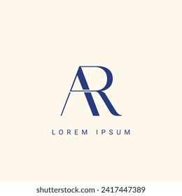Unique letter AR logo company and icon business shaped butterfly. Vector illustration