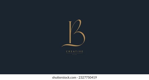 Unique letter B logo design. Luxury initial monogram. Creative elegant design letter B