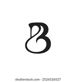 Unique letter B logo in modern carving style