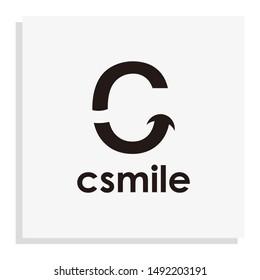 Unique letter C logo icon and smile shape