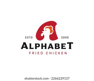 Unique letter A chicken Logo 2
