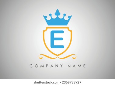  Unique letter E initial king logo