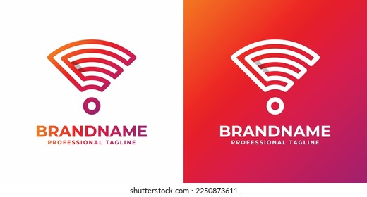 Einzigartiges E-Wifi-Logo, geeignet für alle Geschäfte, die mit Signal, WLAN, Sound oder anderen E-Initialen zu tun haben.