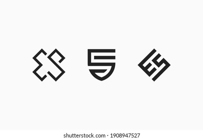 Unique Letter ES Logo Vector Template suitable for personal and business company brand