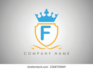  Unique letter F initial king logo