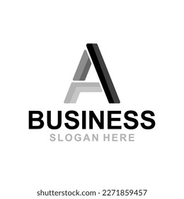 Unique letter a geometric creative logo design