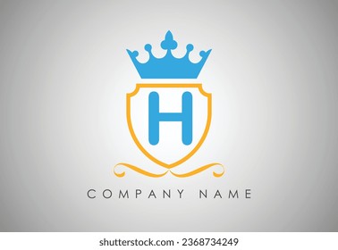  Unique letter H initial king logo