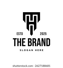 Logotipo único del monograma de la letra HT, conveniente para cualquier negocio con las iniciales HT o TH