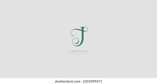 Unique letter J logo design. Luxury initial monogram. Creative elegant design letter J