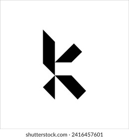 Unique letter K shaped into Kanji typography
