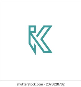 Unique letter KI. letter KI geometry. Abstract letter KI logo design