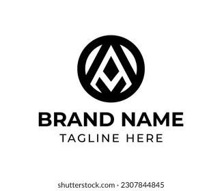 Unique letter A logo in circle