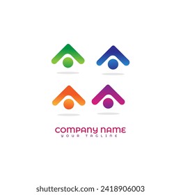 Unique letter A logo company and icon business shaped. Vector illustration
