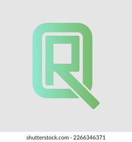 Unique letter logo QR blue gradient lemon color, suitable for electronics company logos, TVs, counters, fashion stores, toy shops, helmet shops and others