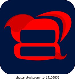 Unique letter A logo in red, modern letter emblem on midnight blue background.